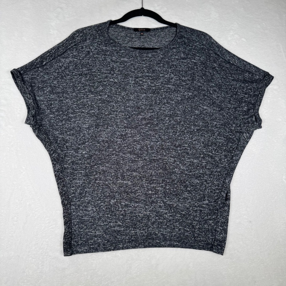 Quince Lounge Tee Women XS Charcoal Brushed Dolman Short Sleeve DKBIZ01 Relaxed - Picture 2 of 8